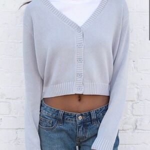 Brandy Melville Billie Cotton Sweater - pastel steel